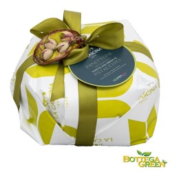 Panettone Artigianale con Crema al PISTACCHIO da 1kg - bottegagreen.com